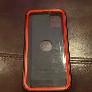 IPhone 11 phone case black and red. EUC.